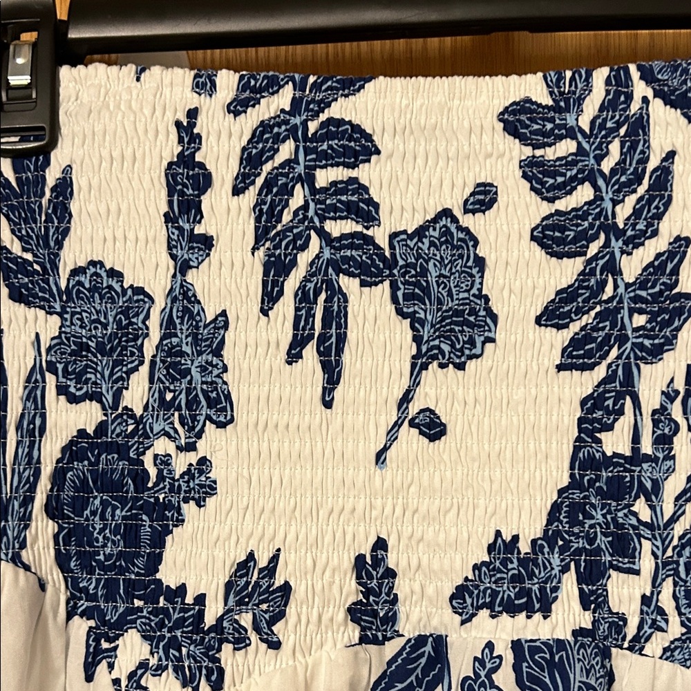 Moon River: Blue Floral Maxi Skirt 💯 cotton. Small. Anthropologie brand. - Picture 2 of 7